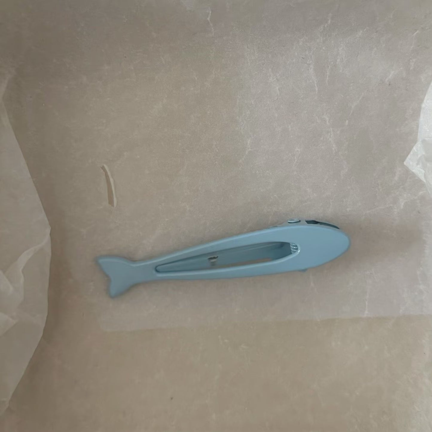 藍色金屬魚尾簡約髮夾