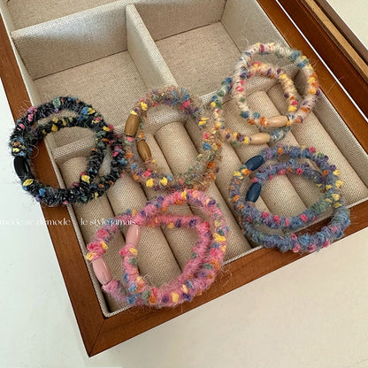 彩色絨面彈力繩髮圈－商品主圖｜https://igowo.tw/