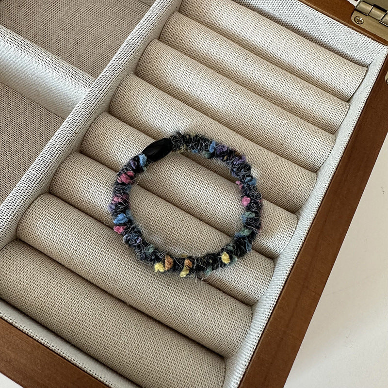 彩色絨面彈力繩髮圈