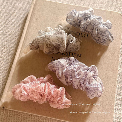 碎花簡約髮夾－粉碎花款細節｜https://igowo.tw/
