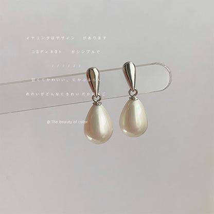 珍珠水滴耳環