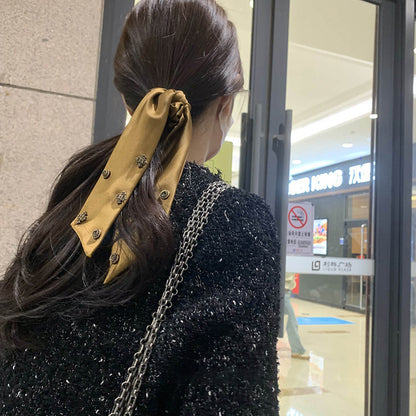 緞帶精雕髮圈－商品主圖｜https://igowo.tw/