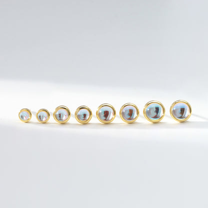 S925 耳釘甜美多尺寸月光石耳飾小眾輕奢百搭款飾品