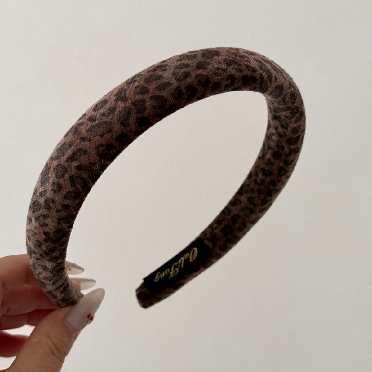 絨面豹紋復古髮箍