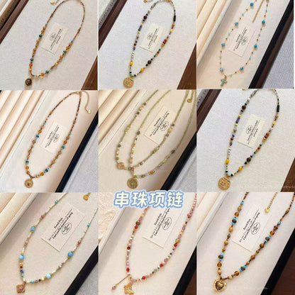 虎眼石橢圓復古項鍊－3#項鍊-金色-咖色（真金電鍍）款細節｜https://igowo.tw/