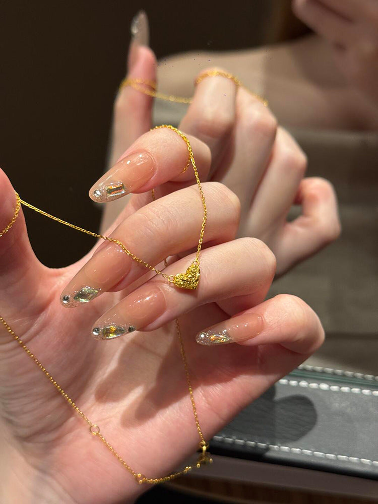 碎冰鋯石愛心墜飾項鍊