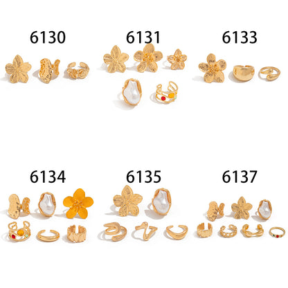 珍珠花朵可調式戒指－細節特寫3｜https://igowo.tw/