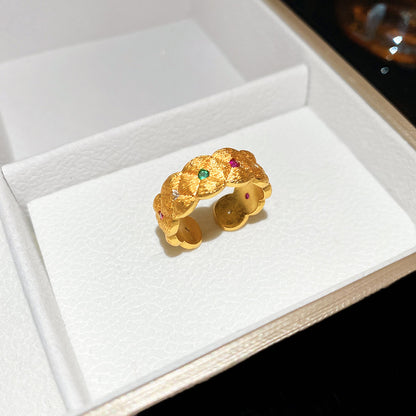中古vintage彩寶手鏈戒指歐美跨境手飾套裝小眾奢華重工飾品批發