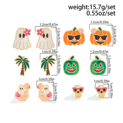 黑色琺瑯南瓜耳釘套組