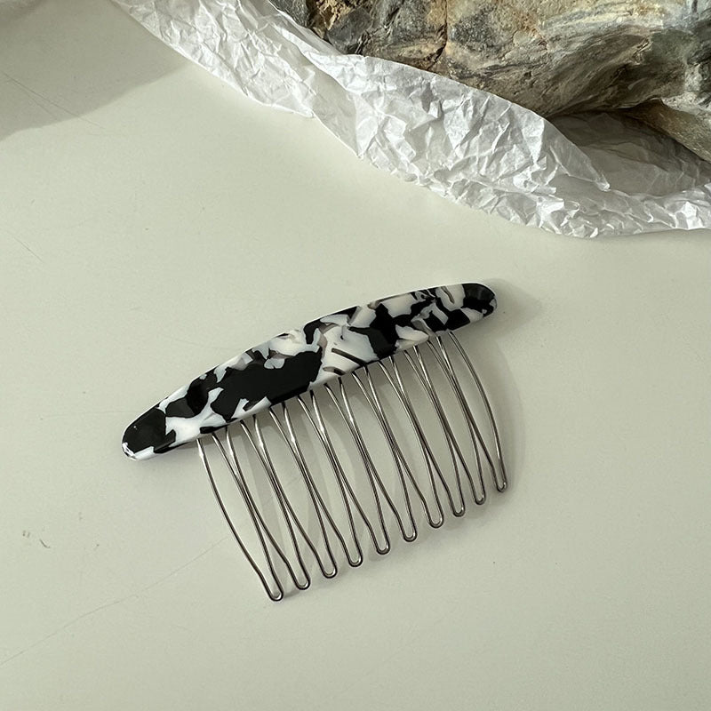 格紋大理石紋簡約髮夾