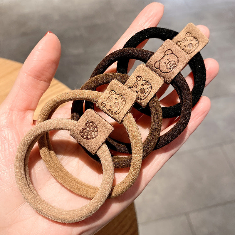棕色卡通髮圈－商品主圖｜https://igowo.tw/