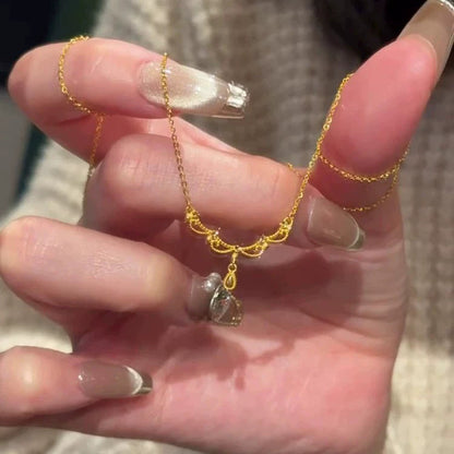 鋯石鈦鋼水滴墜飾項鍊－細節特寫95｜https://igowo.tw/
