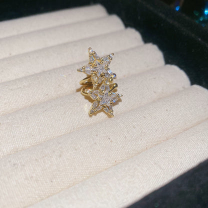鋯石簡約星星無耳洞耳骨夾小眾設計時尚耳夾耳環輕奢高級感耳飾女