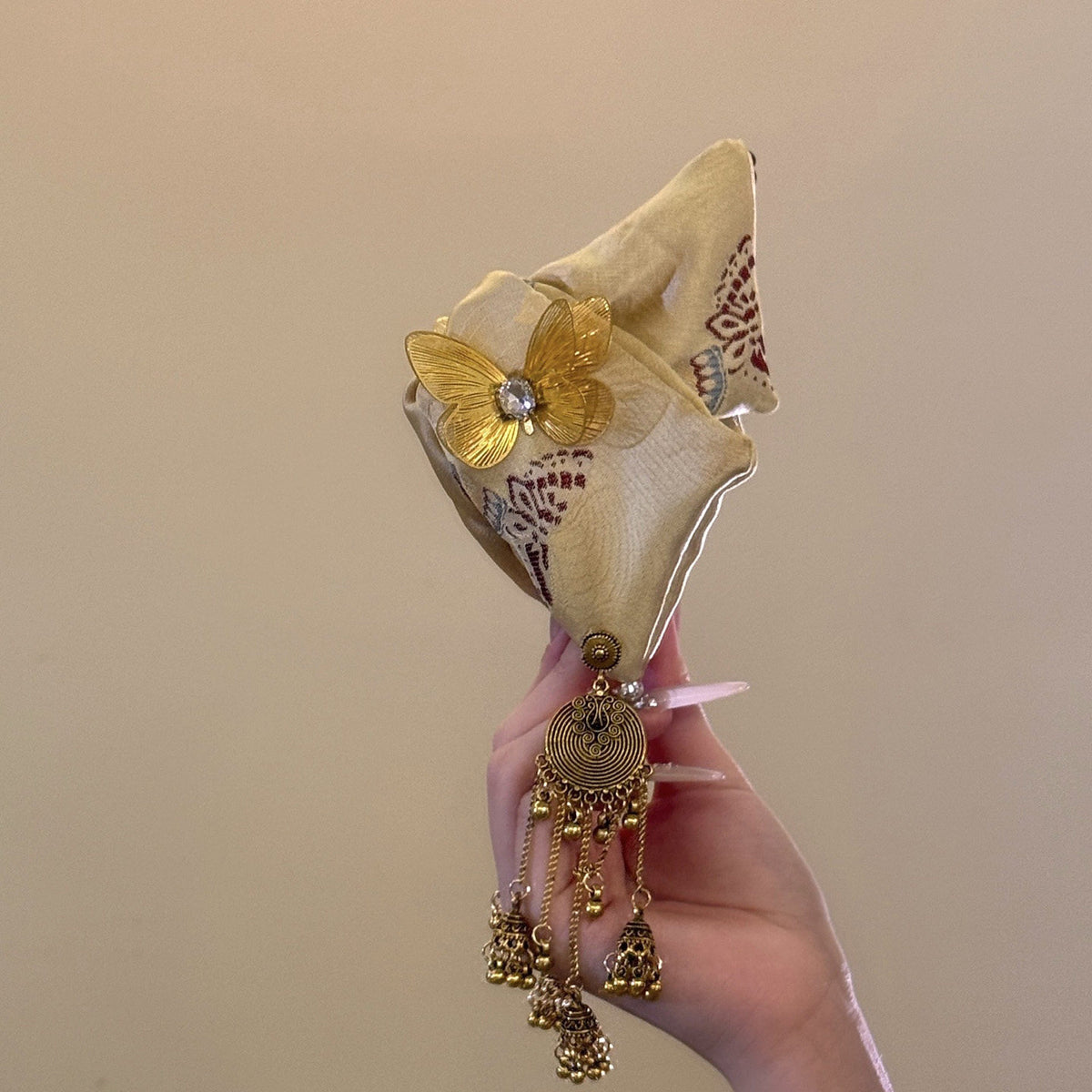 金色蝴蝶流蘇髮夾
