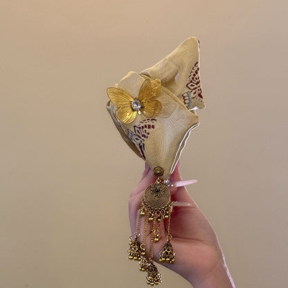金色蝴蝶流蘇髮夾
