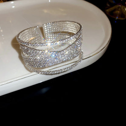 鋯石菱形花朵鏤空可調節手鏈韓國小眾精致手環氣質百搭時尚手飾女