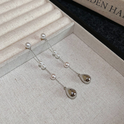 豪門千金~銀針花朵珍珠耳釘精致名媛風耳環高級感晚宴氣質耳飾女