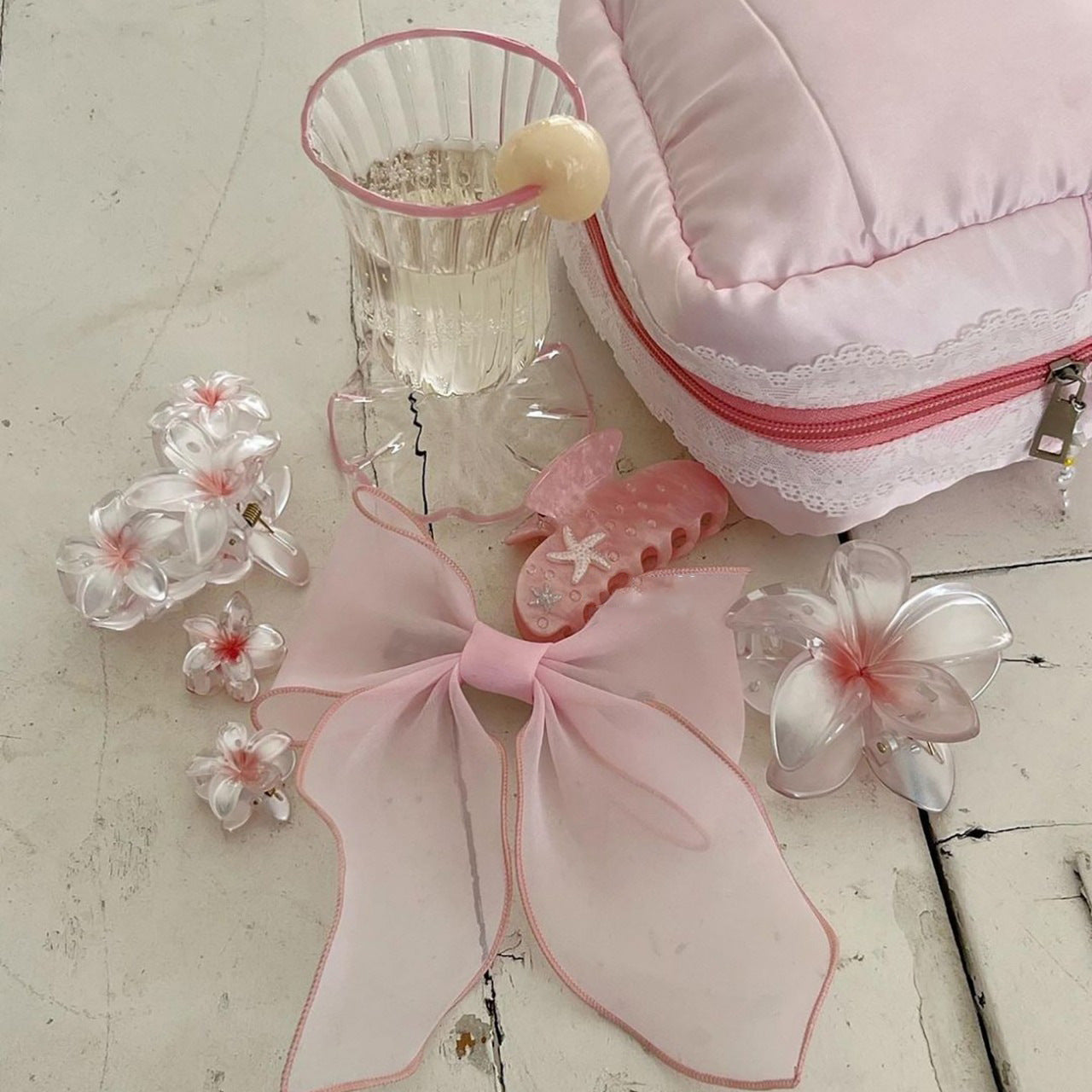 漸層花朵髮夾－商品主圖｜https://igowo.tw/