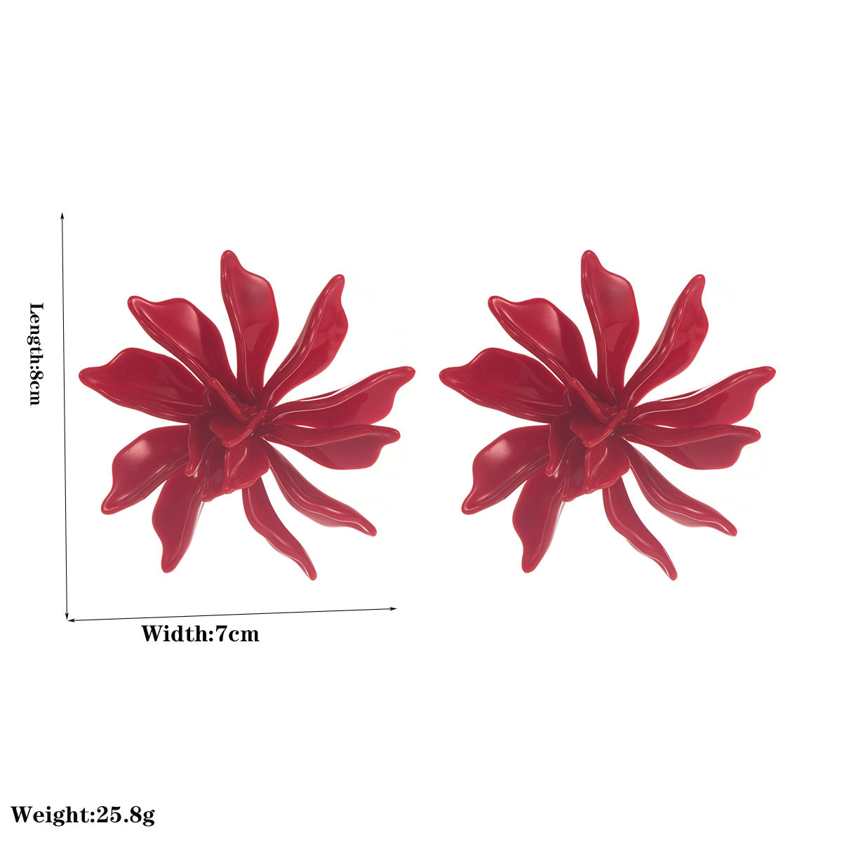 樹脂花朵復古誇張耳環－米色款實拍｜https://igowo.tw/