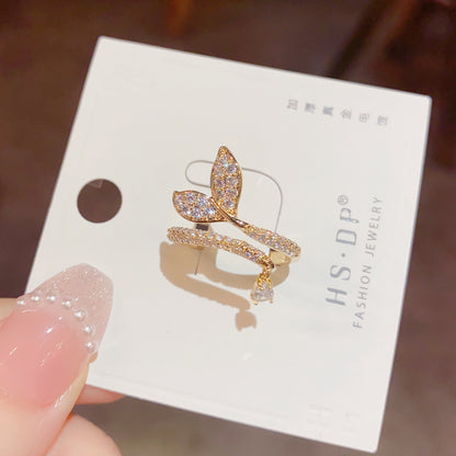 鋯石魚尾微鑲戒指