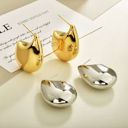金色水滴簡約耳釘－商品主圖｜https://igowo.tw/