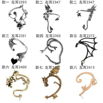 蛇形花朵耳釘－細節特寫2｜https://igowo.tw/