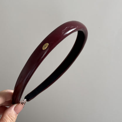 皮革蝴蝶結復古髮箍