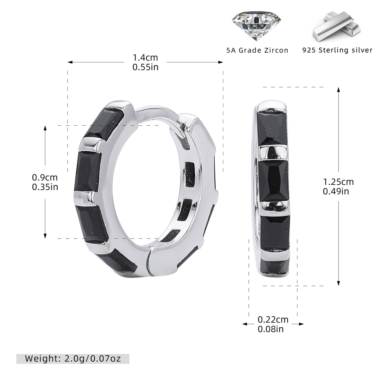 S925 新款耳環時尚多色方鋯圓形耳飾輕奢小眾高級感飾品