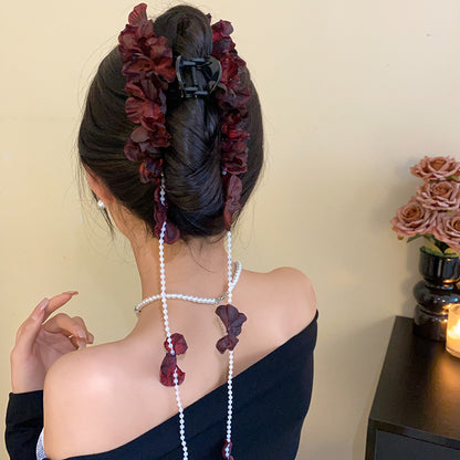 彼岸花亞克力花朵發夾新中式國潮氣質鴨嘴夾復古輕奢國風發飾批發
