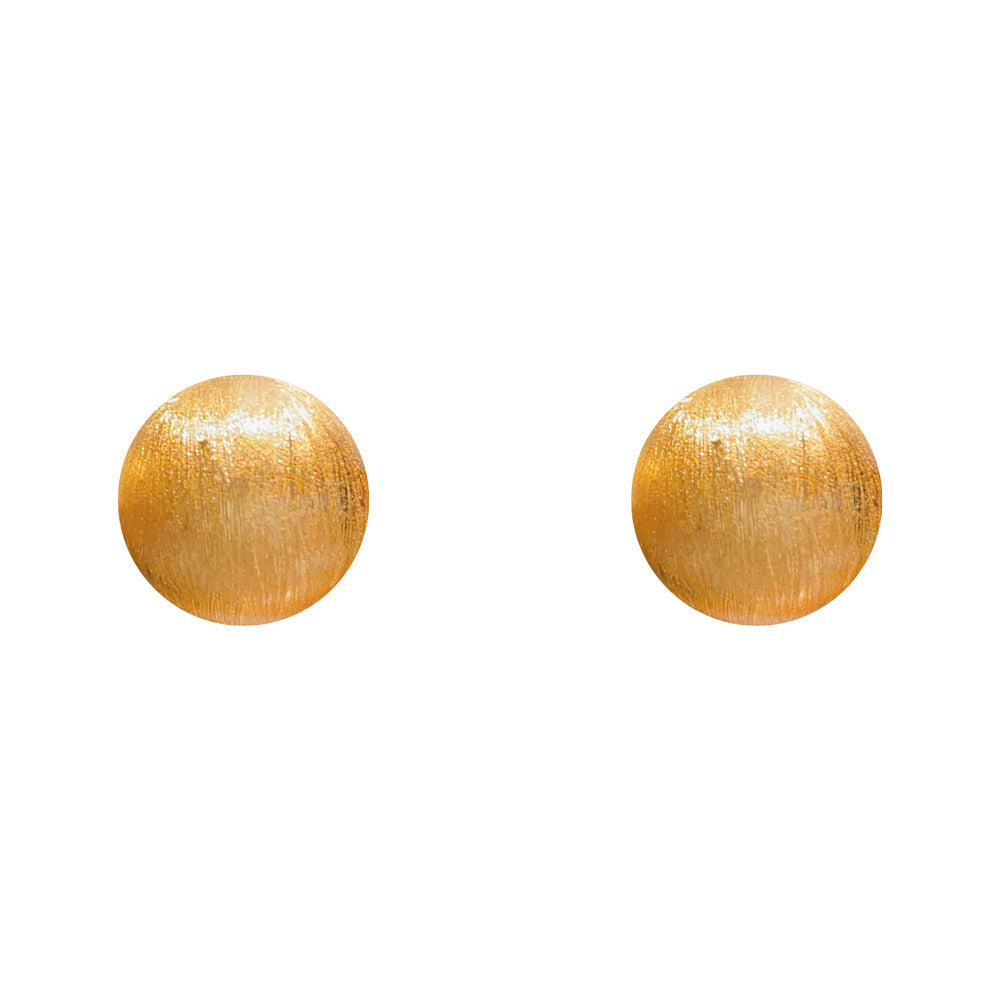 金色金屬圓形拉絲耳釘