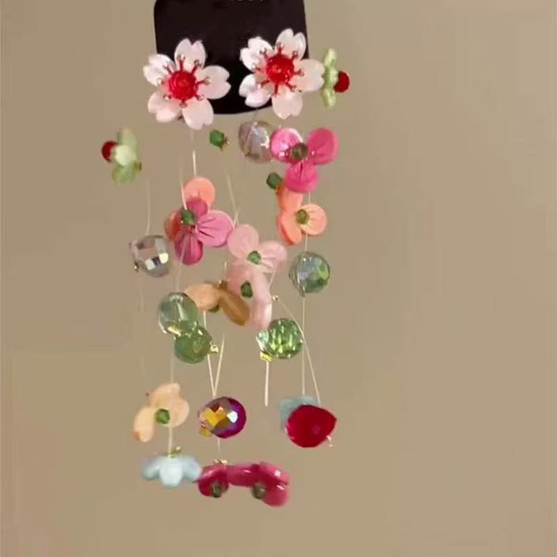 多巴胺彩色花朵耳釘春夏甜美小清新耳環小巧時尚百搭高級感耳飾女
