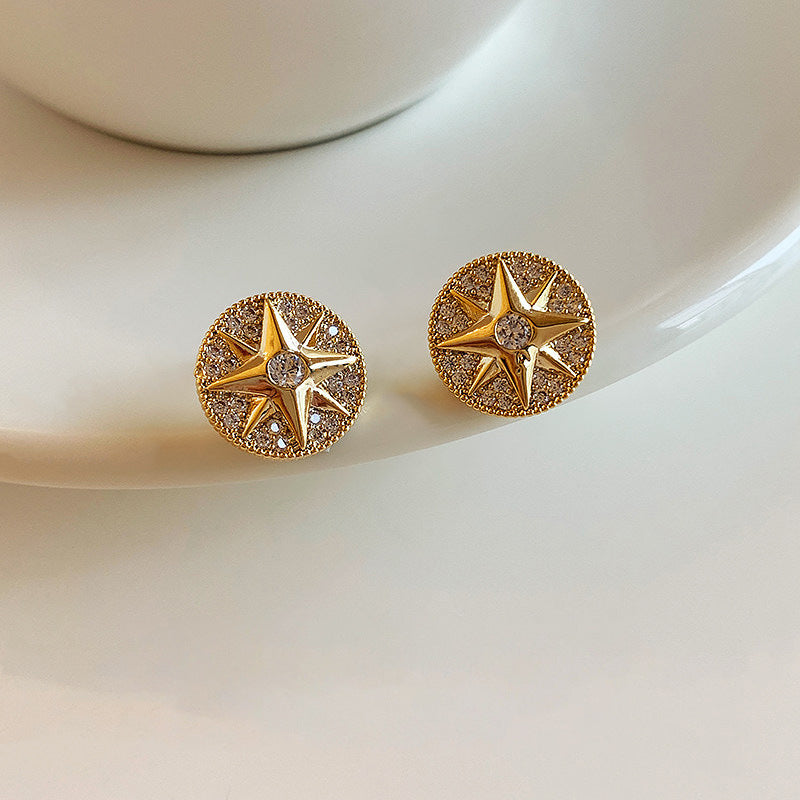 金色星星微鑲耳釘