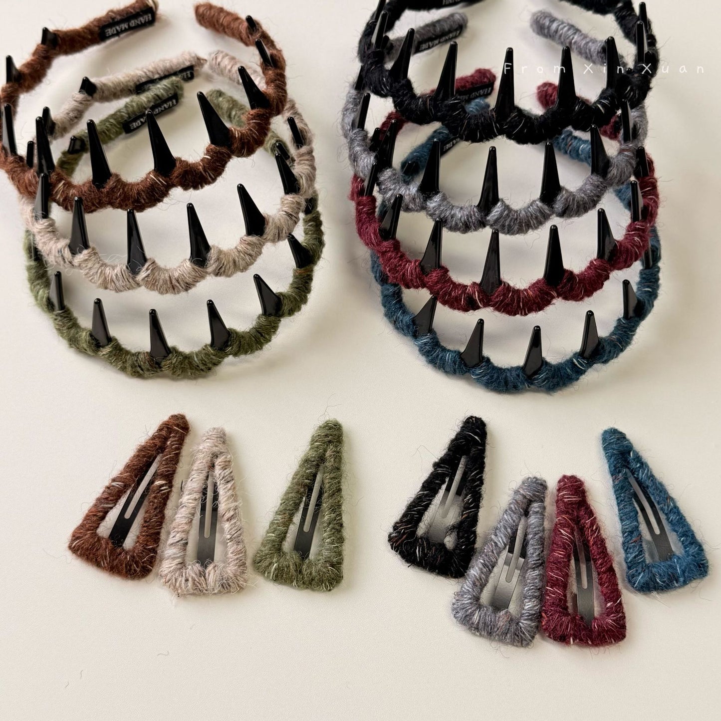波浪復古髮夾－米色髮箍款實拍｜https://igowo.tw/