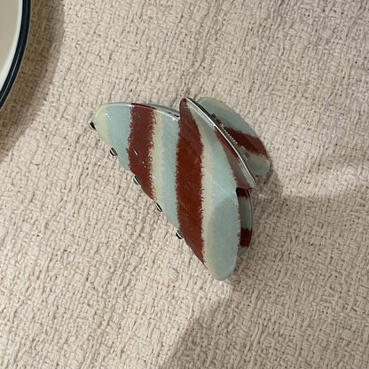 醋酸板材格紋鯊魚夾