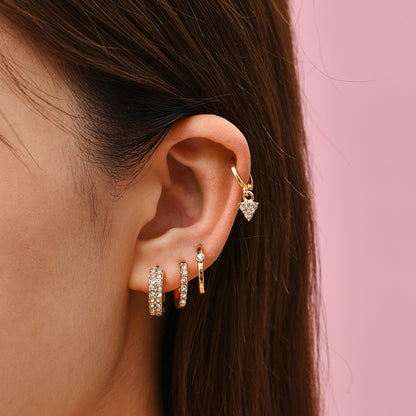 鋯石圓圈耳釘十件組－透明色20879款實拍｜https://igowo.tw/