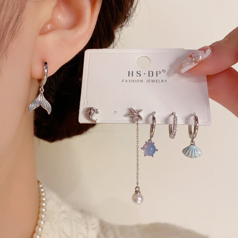 魚尾海星耳扣三件組－商品主圖｜https://igowo.tw/