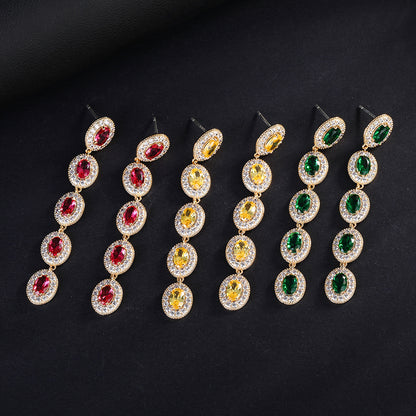 S925金色天然石流蘇耳環－紅色款實拍｜https://igowo.tw/