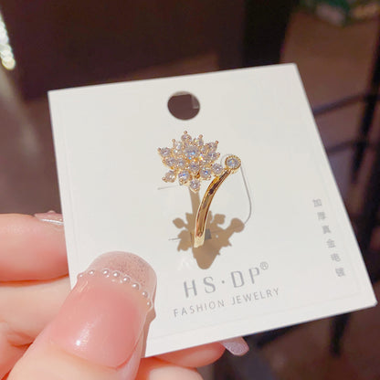 鋯石扭紋可調式戒指