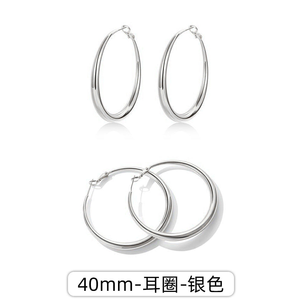 素圈簡約耳環