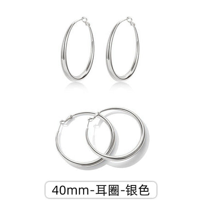 素圈簡約耳環