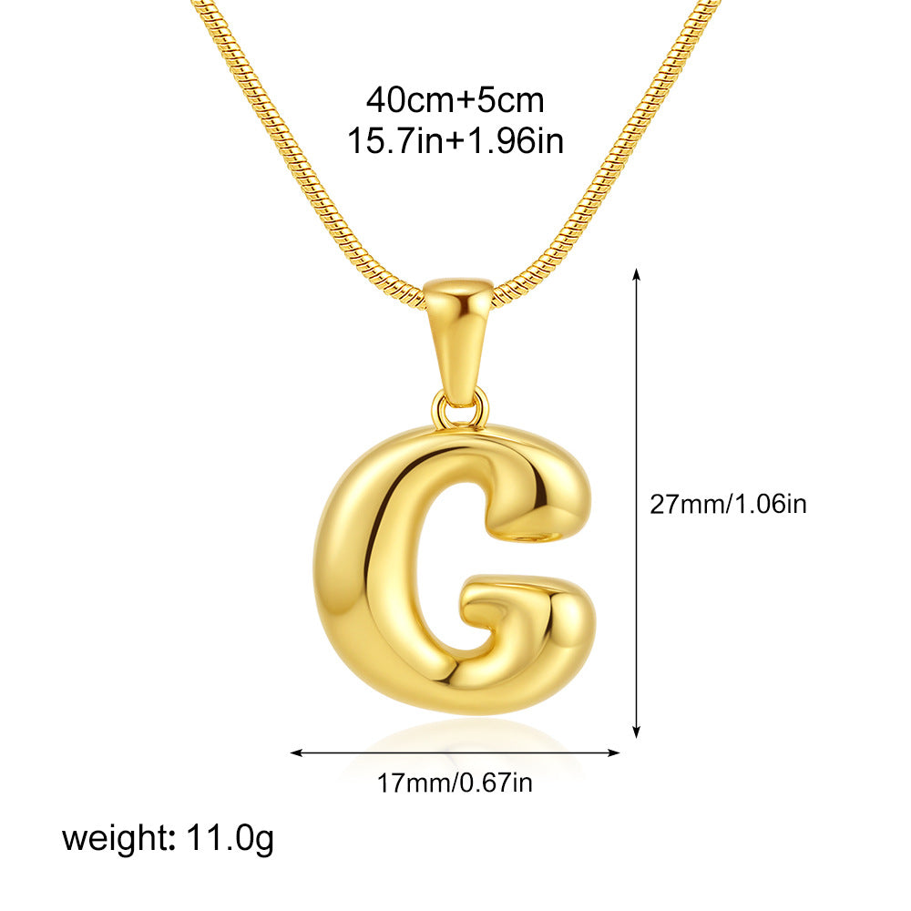 不鏽鋼字母簡約項鍊－18K金X款細節｜https://igowo.tw/