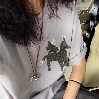 月亮小巧簡約項鍊－20#項鍊-黑色-綠色款細節｜https://igowo.tw/