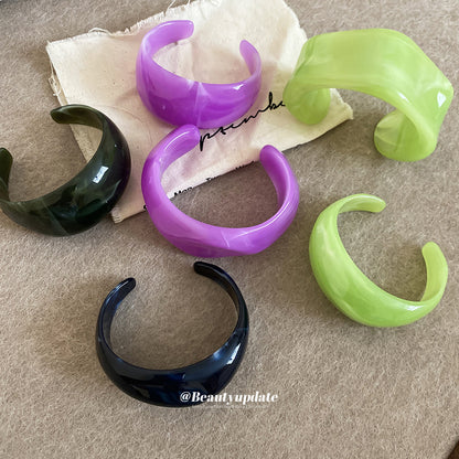 歐美復古亞克力不規則手鐲時尚度假風百搭手環設計感小眾氣質手飾