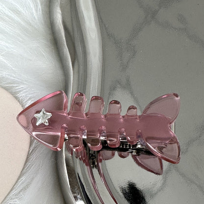 粉色魚尾髮夾