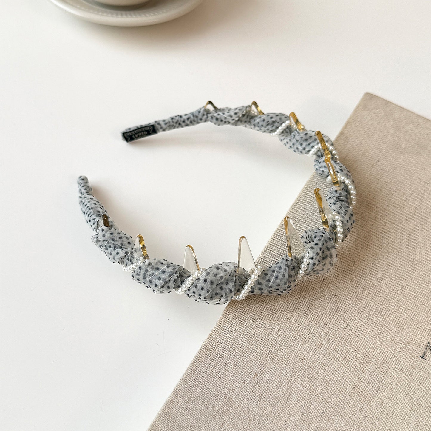 珍珠網紗纏繞髮箍