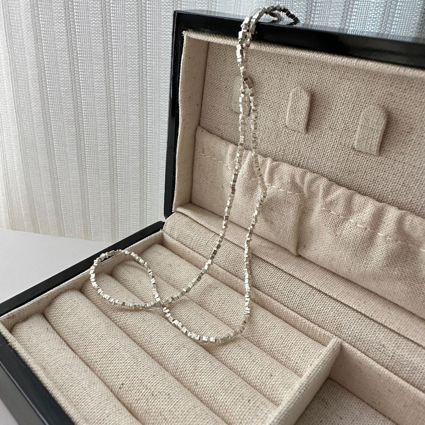 S925純銀韓版小眾設計感碎銀子項鏈簡約異形小石頭INS風鎖骨鏈