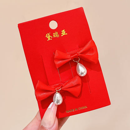 絨面蝴蝶結復古髮夾－細節特寫66｜https://igowo.tw/