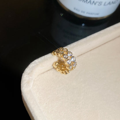 冷淡風鋯石方形水滴耳夾女無耳洞輕奢高級感耳骨夾設計感小眾耳飾