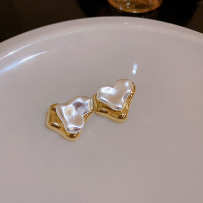 銀針金屬幾何珍珠耳環法式復古個性耳墜宮廷時尚氣質新款耳釘耳飾