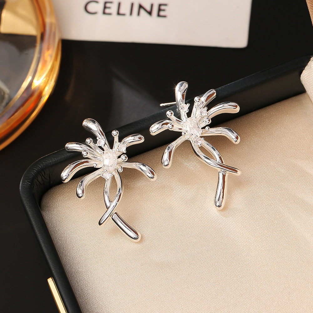 鋯石水滴簡約耳釘
